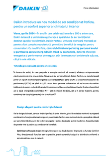 Comunicat de presă Daikin lansează noua generație Perfera, pentru un confort superior al climatului interior.pdf Comunicat de presă Daikin lansează noua generație Perfera, pentru un confort superior al climatului interior.pdf